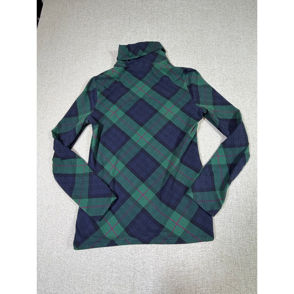 Talbots Lot of 2 Women Med Plaid Turtleneck Shirt Red Green Preppy Pullover Knit - Picture 9 of 10